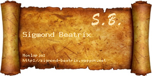 Sigmond Beatrix névjegykártya