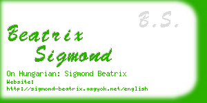 beatrix sigmond business card